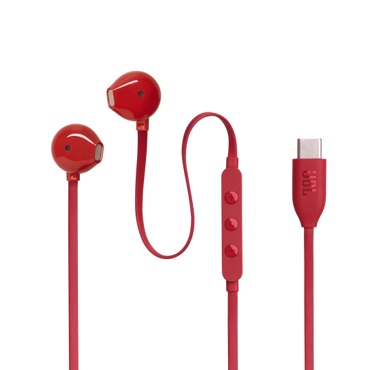 JBL Tune 305C USB - Red - Wired Hi-Res Earbud Headphones - Detailshot 5